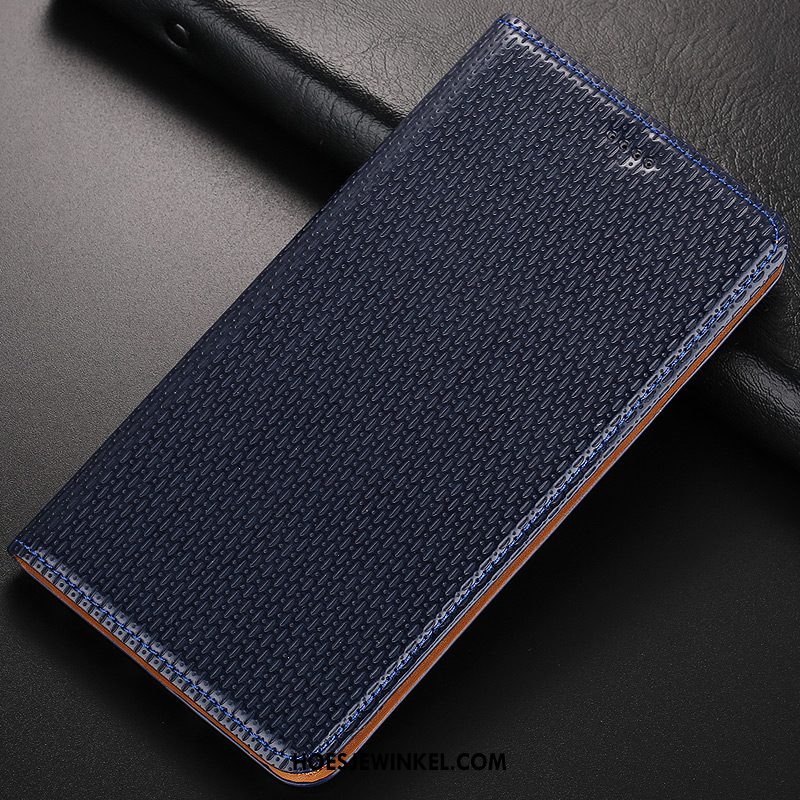 Huawei Y6 Pro 2017 Hoesje Hoes Leren Etui Jeugd, Huawei Y6 Pro 2017 Hoesje Bescherming Echt Leer Braun