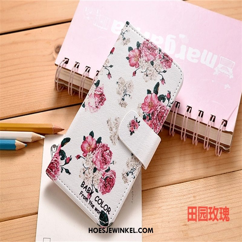 Huawei Y6 Pro 2017 Hoesje Hoes Roze Bescherming, Huawei Y6 Pro 2017 Hoesje Leren Etui Mobiele Telefoon