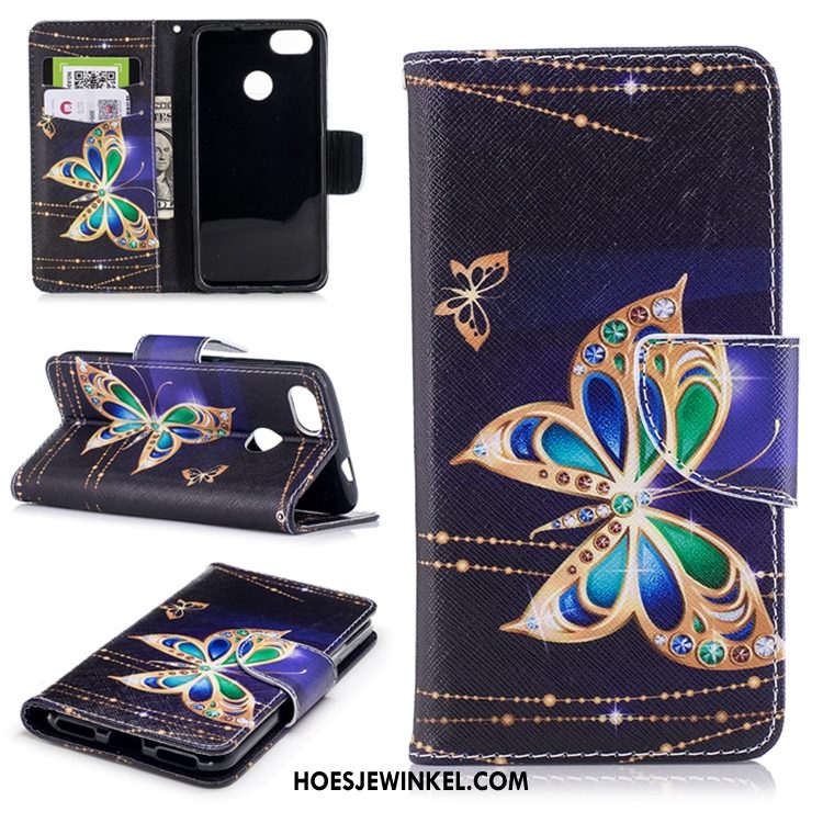 Huawei Y6 Pro 2017 Hoesje Portemonnee Folio Kaart, Huawei Y6 Pro 2017 Hoesje Zacht Siliconen