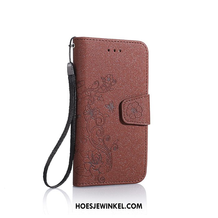 Huawei Y6 Pro 2017 Hoesje Purper Folio Trend, Huawei Y6 Pro 2017 Hoesje Schrobben Mobiele Telefoon