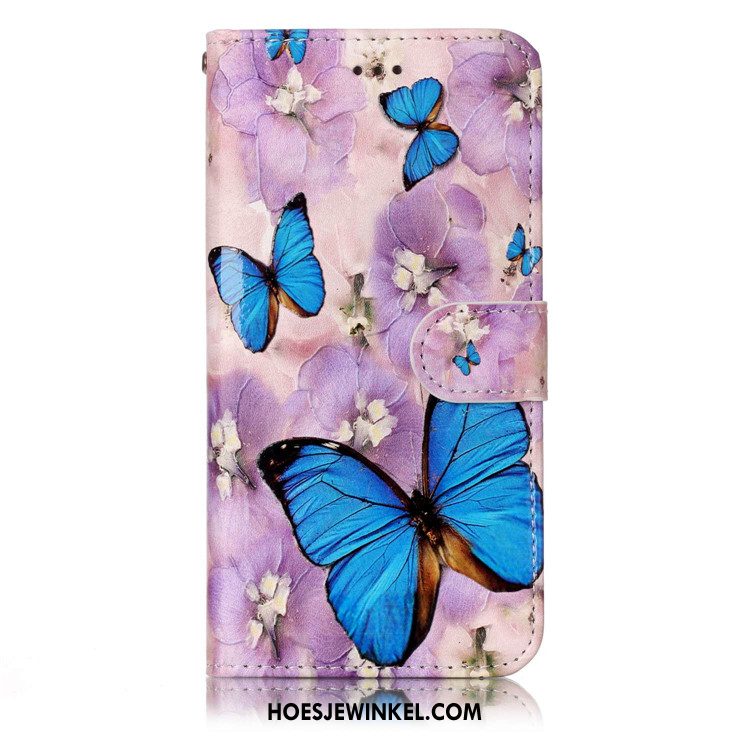 Huawei Y6 Pro 2017 Hoesje Reliëf Clamshell Donkerblauw, Huawei Y6 Pro 2017 Hoesje Leren Etui Bescherming