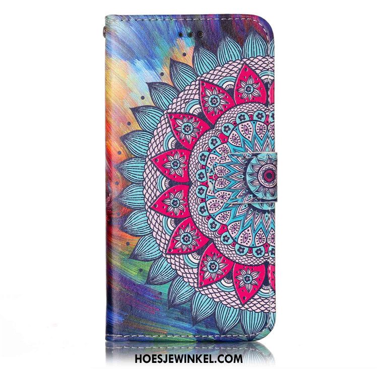 Huawei Y6 Pro 2017 Hoesje Reliëf Clamshell Donkerblauw, Huawei Y6 Pro 2017 Hoesje Leren Etui Bescherming