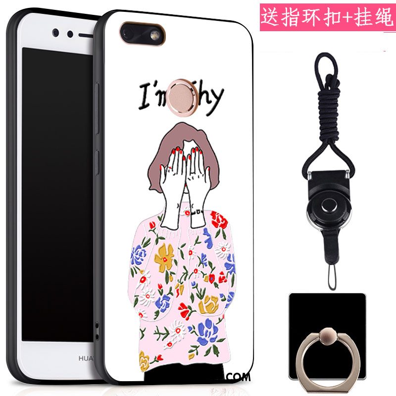 Huawei Y6 Pro 2017 Hoesje Ring Mobiele Telefoon Zwart, Huawei Y6 Pro 2017 Hoesje Klittenband Hanger