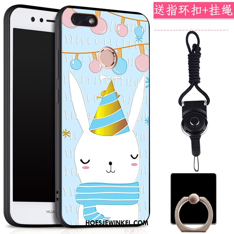 Huawei Y6 Pro 2017 Hoesje Ring Mobiele Telefoon Zwart, Huawei Y6 Pro 2017 Hoesje Klittenband Hanger