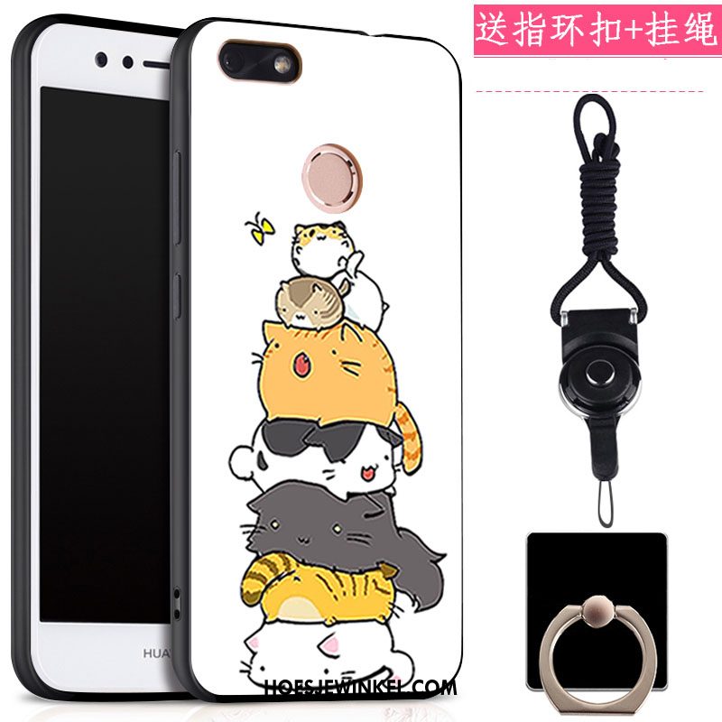 Huawei Y6 Pro 2017 Hoesje Ring Mobiele Telefoon Zwart, Huawei Y6 Pro 2017 Hoesje Klittenband Hanger