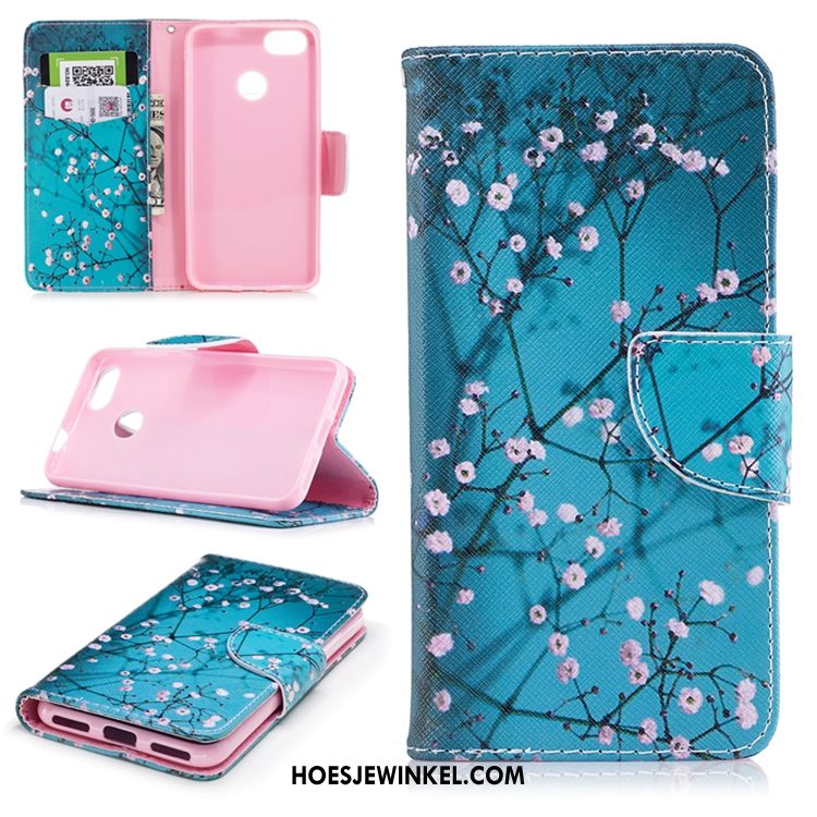 Huawei Y6 Pro 2017 Hoesje Trend Leren Etui Kaart, Huawei Y6 Pro 2017 Hoesje Ondersteuning Portemonnee