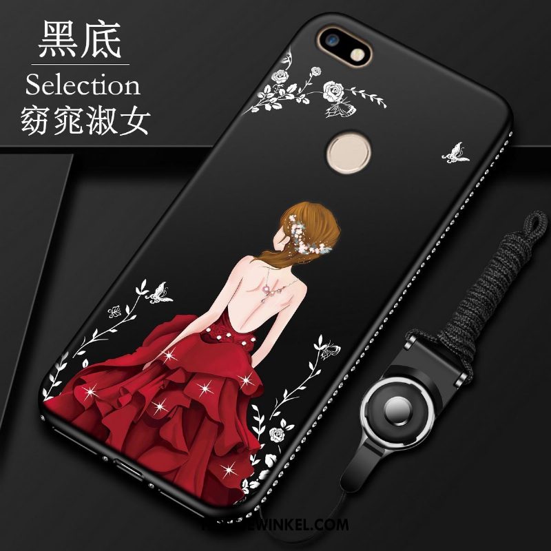 Huawei Y6 Pro 2017 Hoesje Zwart Schrobben Mobiele Telefoon, Huawei Y6 Pro 2017 Hoesje Anti-fall Strass