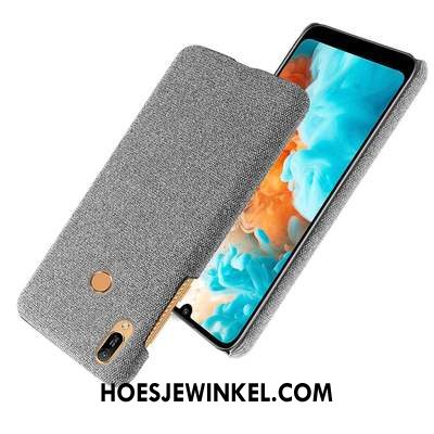 Huawei Y6s Hoesje Hoes Grijs Hard, Huawei Y6s Hoesje Doek Anti-fall