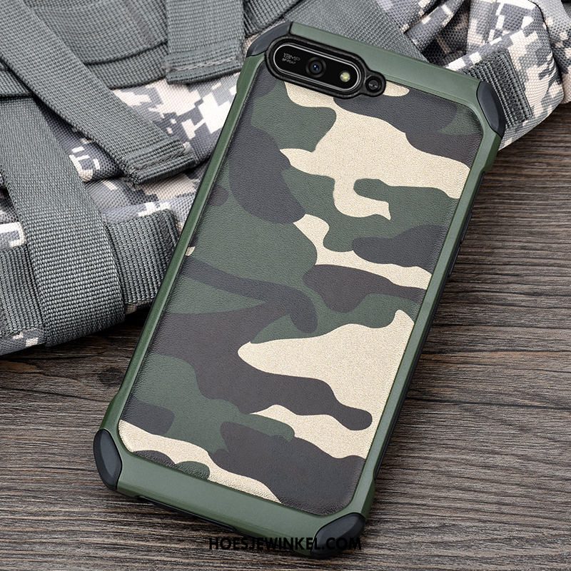 Huawei Y7 2018 Hoesje All Inclusive Persoonlijk Hoes, Huawei Y7 2018 Hoesje Camouflage Trendy Merk