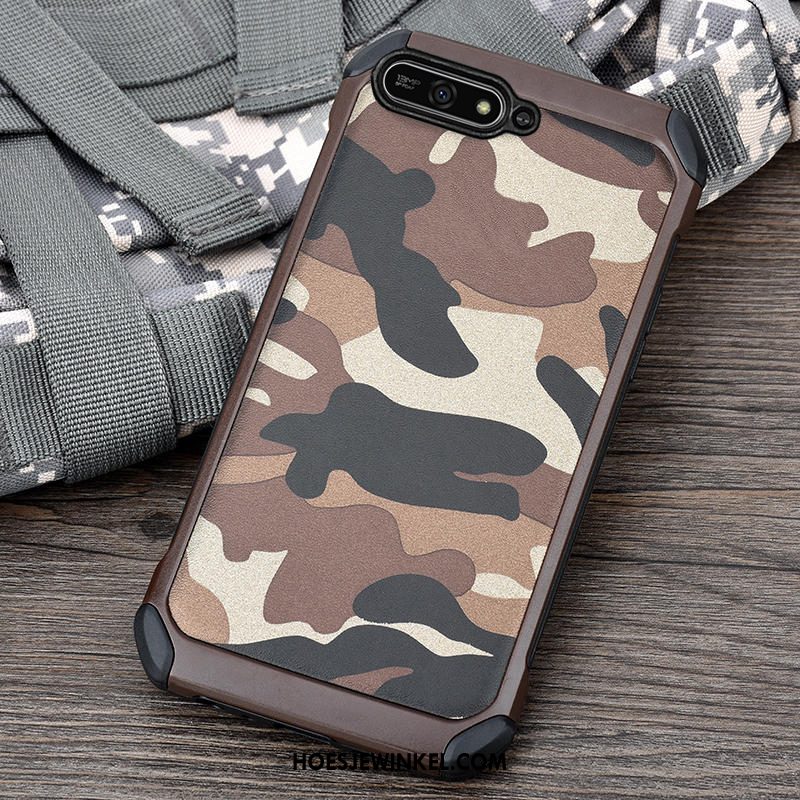 Huawei Y7 2018 Hoesje All Inclusive Persoonlijk Hoes, Huawei Y7 2018 Hoesje Camouflage Trendy Merk