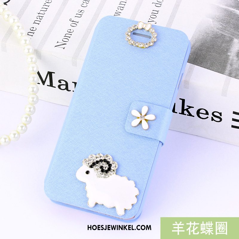 Huawei Y7 2018 Hoesje Bescherming Blauw Leren Etui, Huawei Y7 2018 Hoesje Mobiele Telefoon Anti-fall