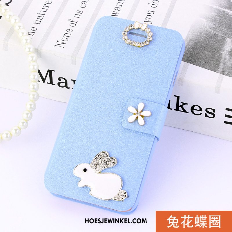 Huawei Y7 2018 Hoesje Bescherming Blauw Leren Etui, Huawei Y7 2018 Hoesje Mobiele Telefoon Anti-fall