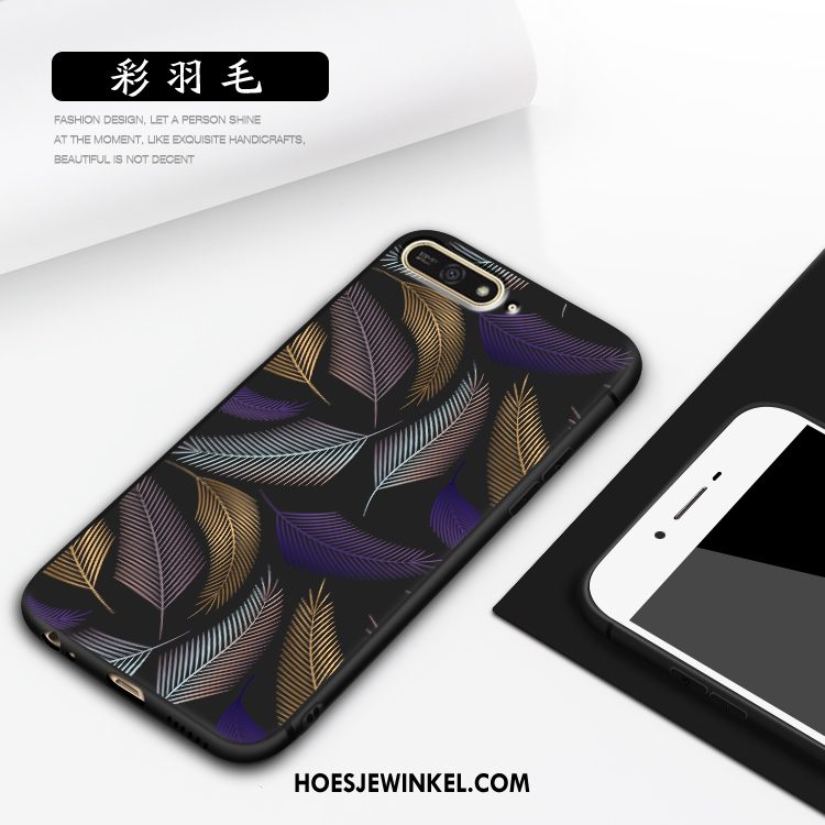 Huawei Y7 2018 Hoesje Bescherming Hoes Mobiele Telefoon, Huawei Y7 2018 Hoesje Zwart