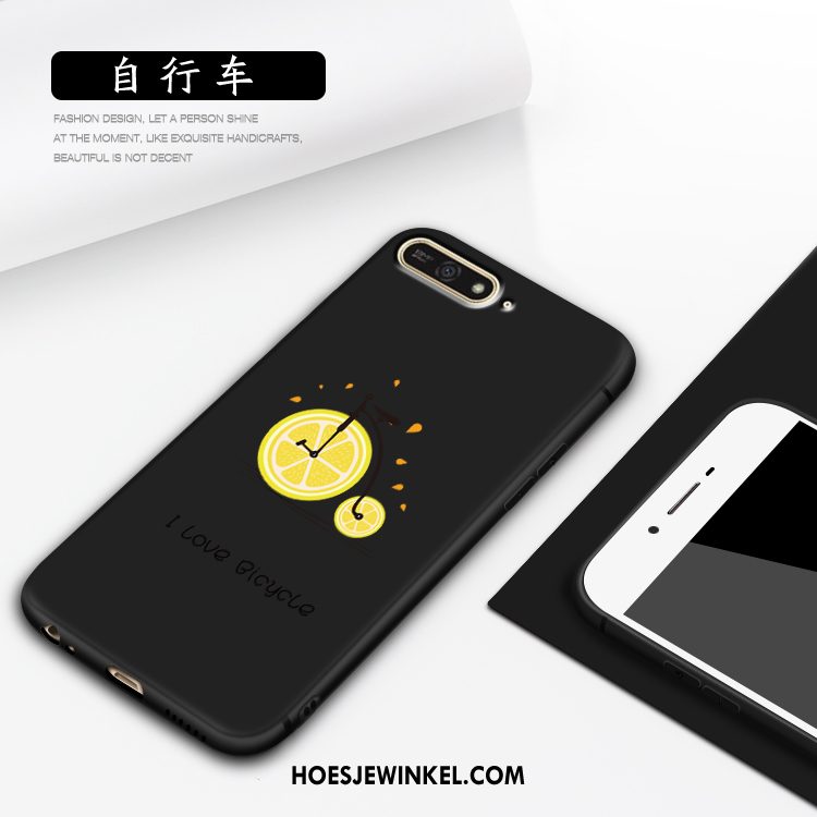 Huawei Y7 2018 Hoesje Bescherming Hoes Mobiele Telefoon, Huawei Y7 2018 Hoesje Zwart