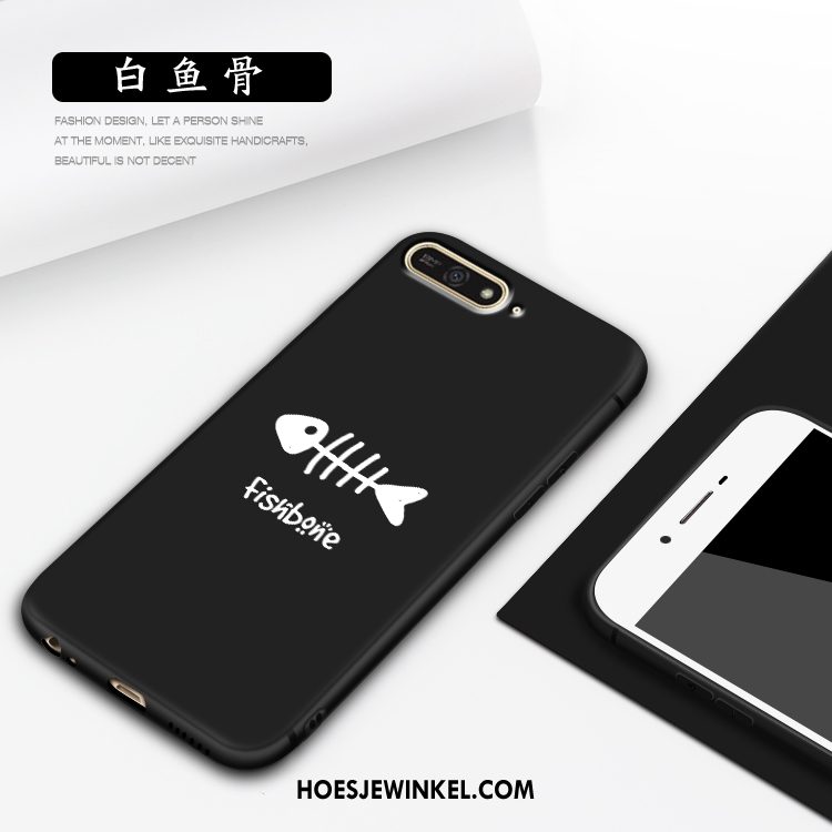 Huawei Y7 2018 Hoesje Bescherming Hoes Mobiele Telefoon, Huawei Y7 2018 Hoesje Zwart