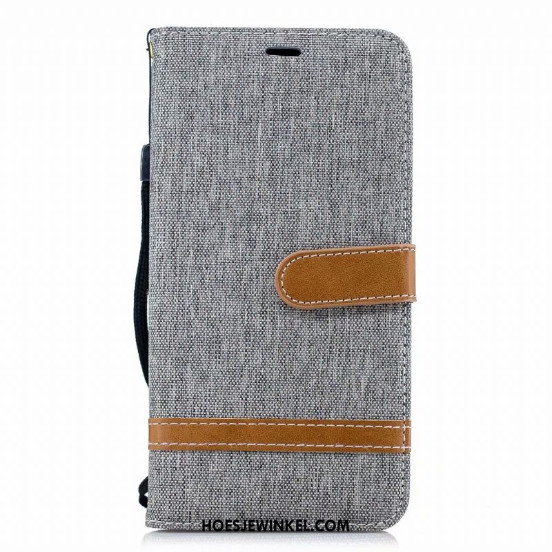 Huawei Y7 2018 Hoesje Denim Leren Etui Siliconen, Huawei Y7 2018 Hoesje All Inclusive Gemengde Kleuren