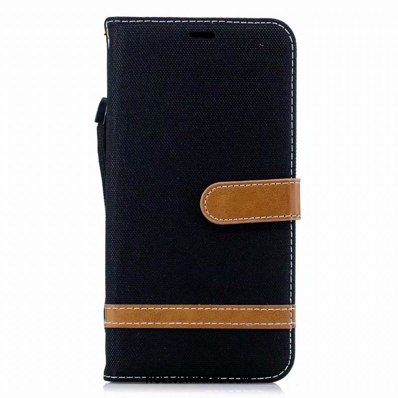 Huawei Y7 2018 Hoesje Denim Leren Etui Siliconen, Huawei Y7 2018 Hoesje All Inclusive Gemengde Kleuren