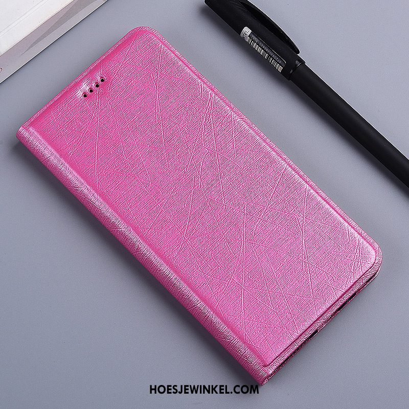 Huawei Y7 2018 Hoesje Folio Mobiele Telefoon Leren Etui, Huawei Y7 2018 Hoesje Zijde Siliconen