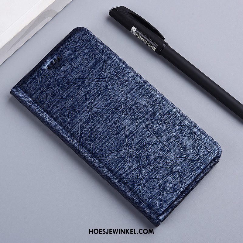 Huawei Y7 2018 Hoesje Folio Mobiele Telefoon Leren Etui, Huawei Y7 2018 Hoesje Zijde Siliconen