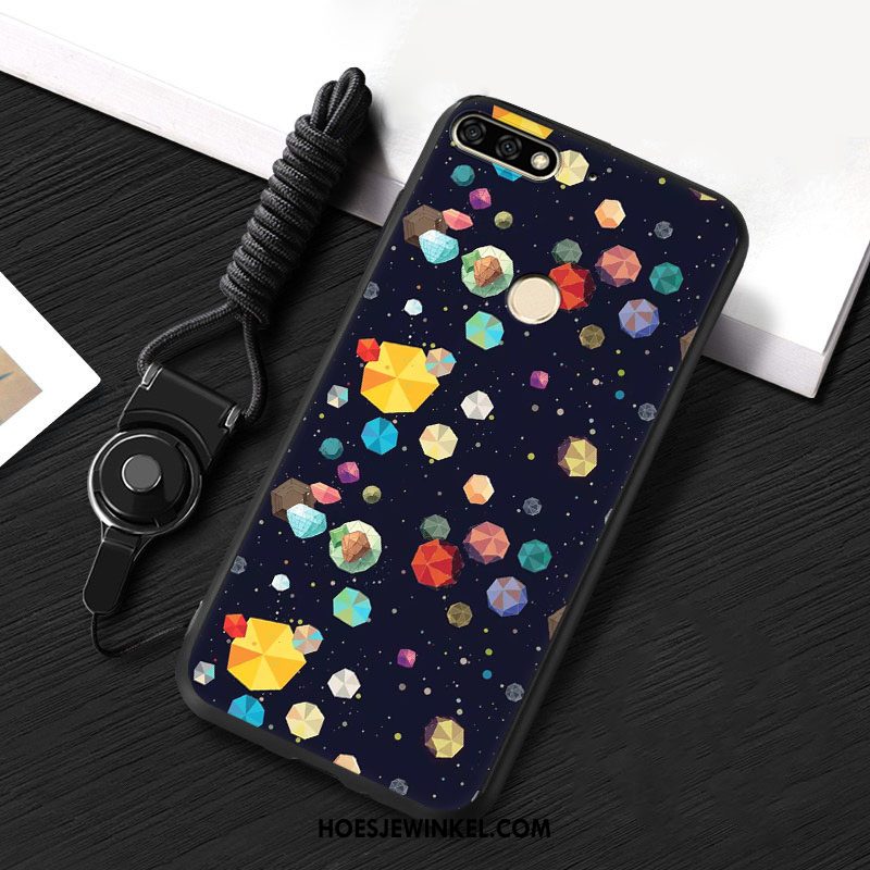 Huawei Y7 2018 Hoesje Geel Hanger Mobiele Telefoon, Huawei Y7 2018 Hoesje Hoes