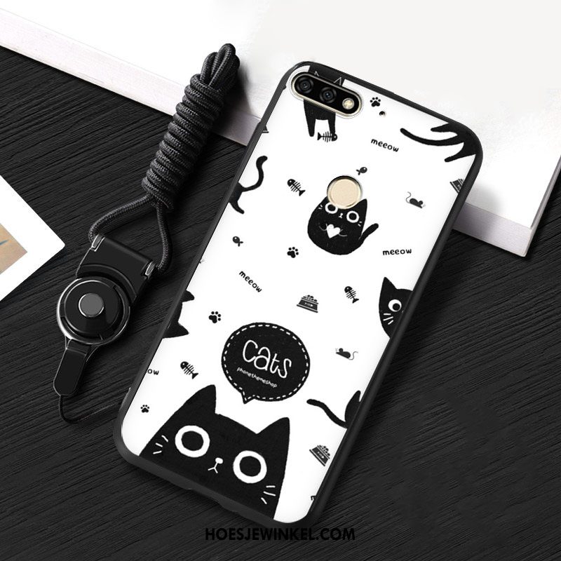 Huawei Y7 2018 Hoesje Geel Hanger Mobiele Telefoon, Huawei Y7 2018 Hoesje Hoes