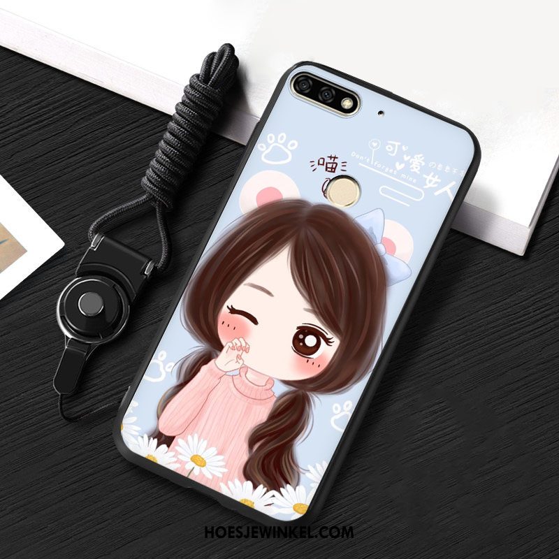 Huawei Y7 2018 Hoesje Geel Hanger Mobiele Telefoon, Huawei Y7 2018 Hoesje Hoes