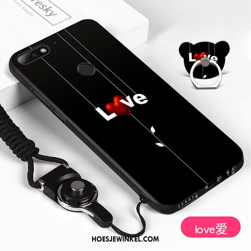 Huawei Y7 2018 Hoesje Hanger Hoes Blauw, Huawei Y7 2018 Hoesje Mobiele Telefoon