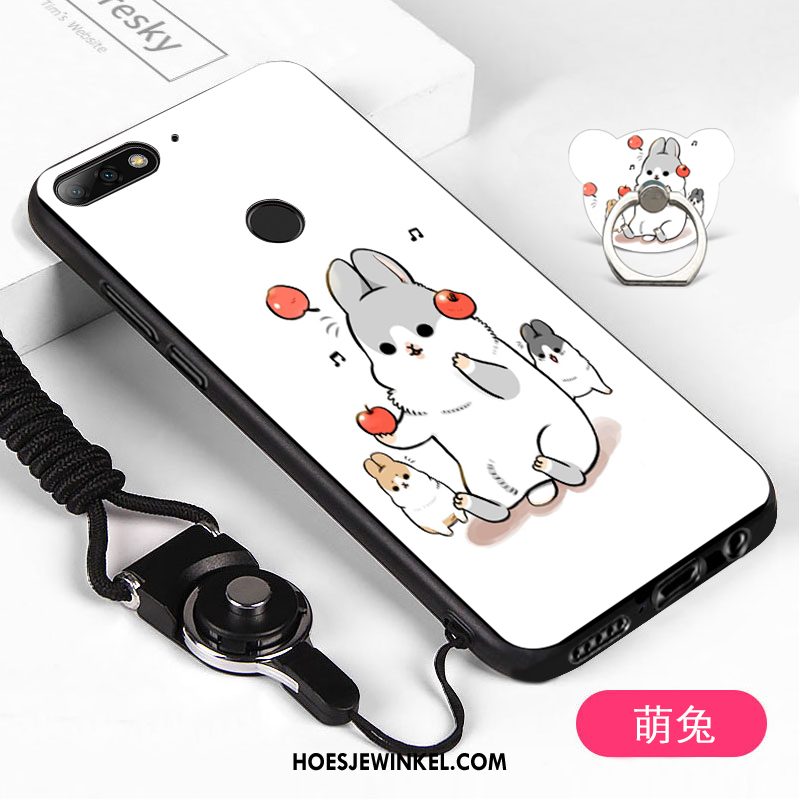 Huawei Y7 2018 Hoesje Hanger Hoes Blauw, Huawei Y7 2018 Hoesje Mobiele Telefoon