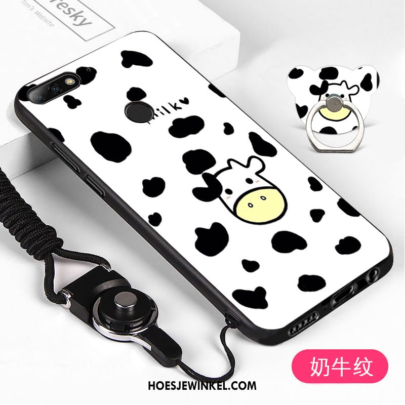 Huawei Y7 2018 Hoesje Hanger Hoes Blauw, Huawei Y7 2018 Hoesje Mobiele Telefoon