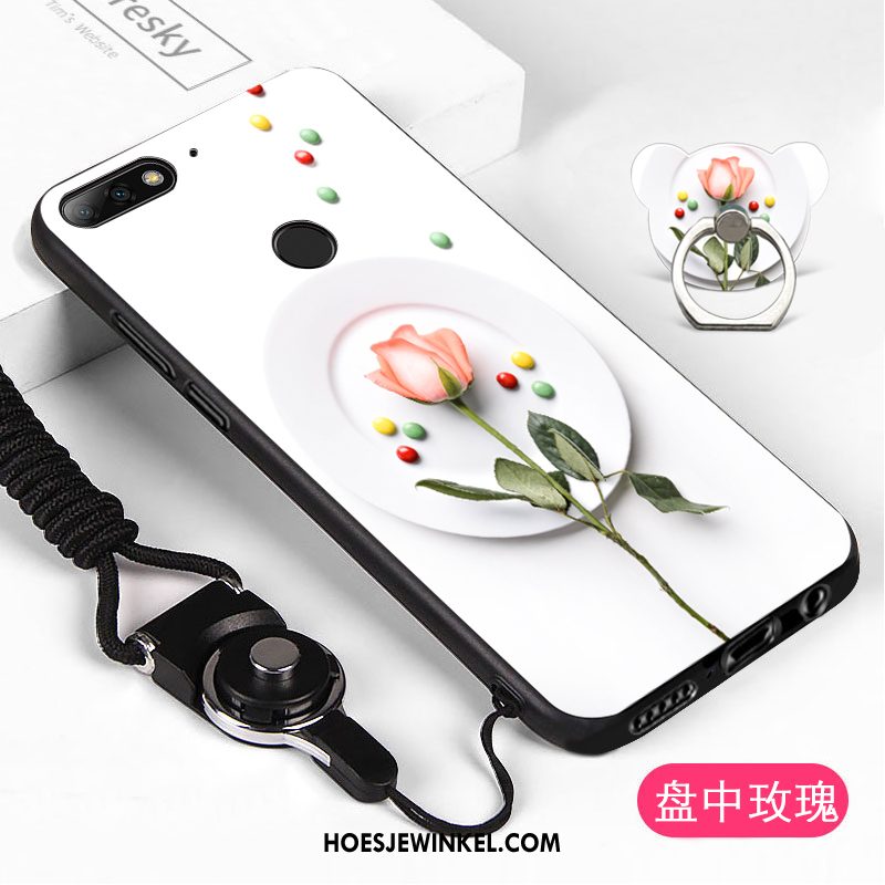 Huawei Y7 2018 Hoesje Hanger Hoes Blauw, Huawei Y7 2018 Hoesje Mobiele Telefoon