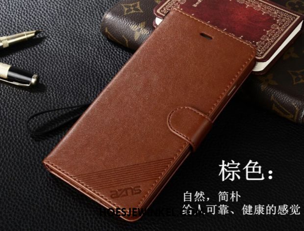 Huawei Y7 2018 Hoesje Jeugd Mobiele Telefoon Leren Etui, Huawei Y7 2018 Hoesje Zacht Anti-fall Braun