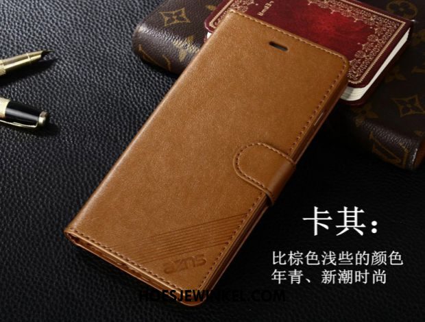 Huawei Y7 2018 Hoesje Jeugd Mobiele Telefoon Leren Etui, Huawei Y7 2018 Hoesje Zacht Anti-fall Braun