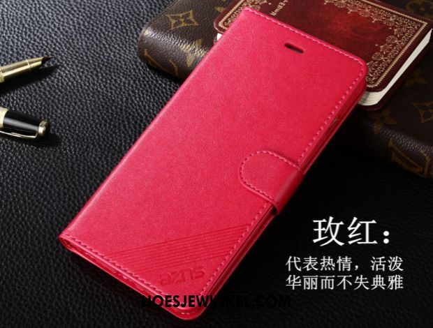 Huawei Y7 2018 Hoesje Jeugd Mobiele Telefoon Leren Etui, Huawei Y7 2018 Hoesje Zacht Anti-fall Braun