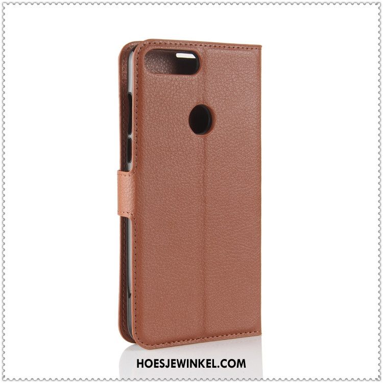 Huawei Y7 2018 Hoesje Kaart Bescherming Zwart, Huawei Y7 2018 Hoesje Hoes Mobiele Telefoon