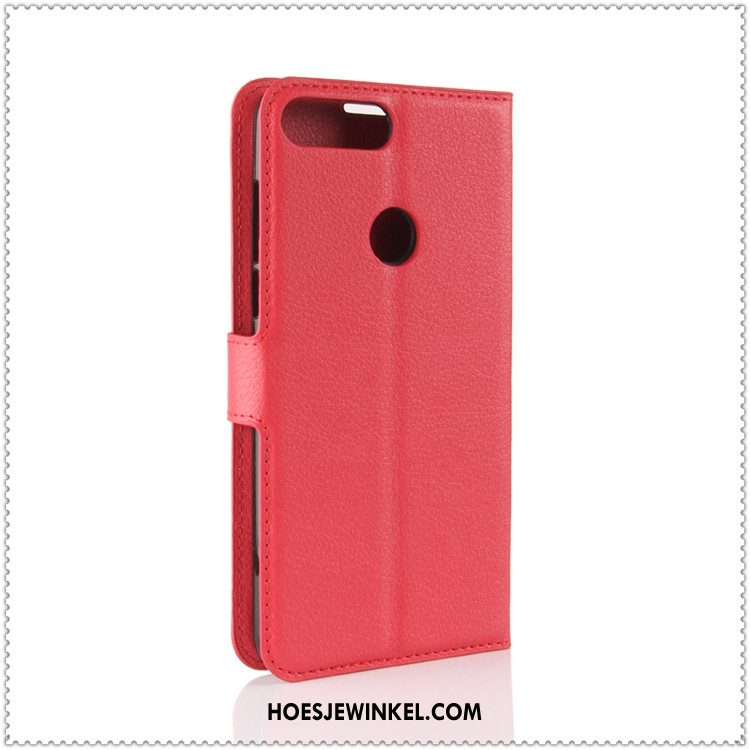 Huawei Y7 2018 Hoesje Kaart Bescherming Zwart, Huawei Y7 2018 Hoesje Hoes Mobiele Telefoon