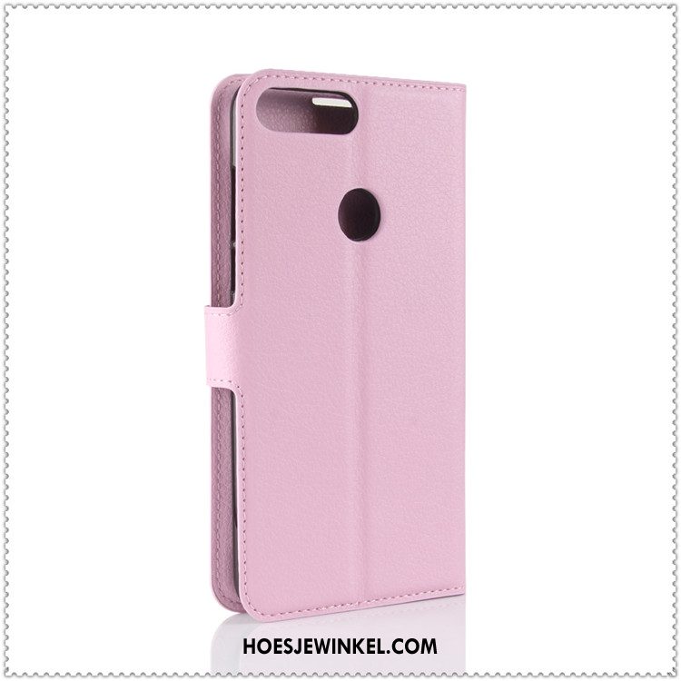 Huawei Y7 2018 Hoesje Kaart Bescherming Zwart, Huawei Y7 2018 Hoesje Hoes Mobiele Telefoon