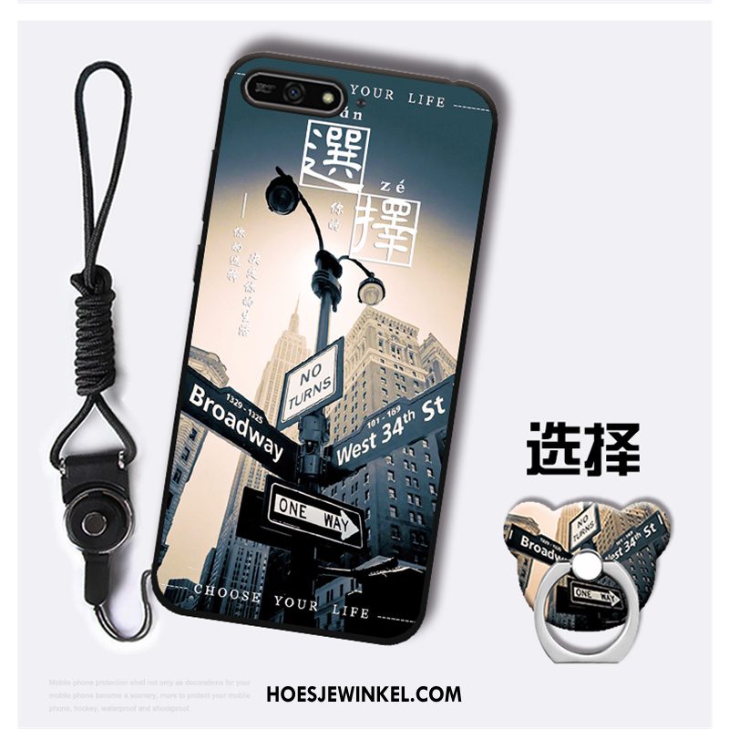 Huawei Y7 2018 Hoesje Mobiele Telefoon Anti-fall Hoes, Huawei Y7 2018 Hoesje Zwart Persoonlijk