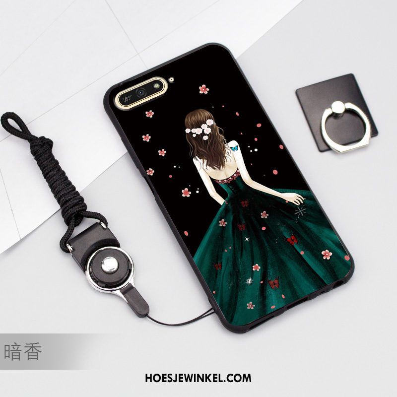 Huawei Y7 2018 Hoesje Mobiele Telefoon Donkerblauw Hoes, Huawei Y7 2018 Hoesje Siliconen Bescherming