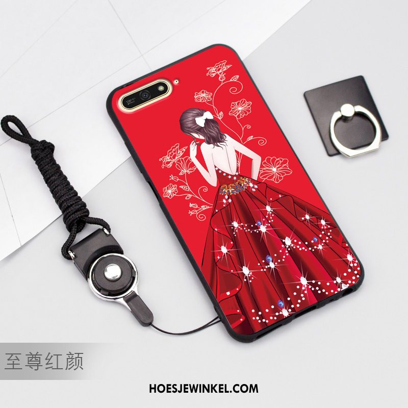 Huawei Y7 2018 Hoesje Mobiele Telefoon Donkerblauw Hoes, Huawei Y7 2018 Hoesje Siliconen Bescherming