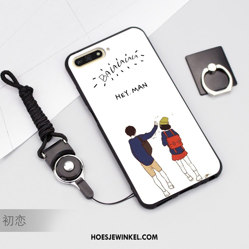 Huawei Y7 2018 Hoesje Mobiele Telefoon Donkerblauw Hoes, Huawei Y7 2018 Hoesje Siliconen Bescherming