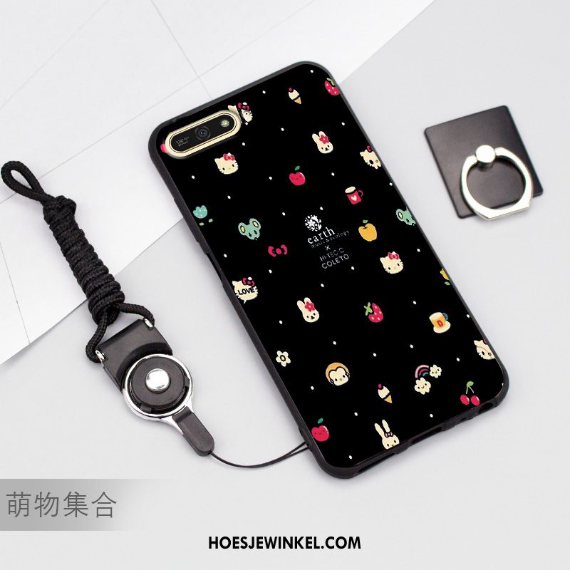 Huawei Y7 2018 Hoesje Mobiele Telefoon Donkerblauw Hoes, Huawei Y7 2018 Hoesje Siliconen Bescherming