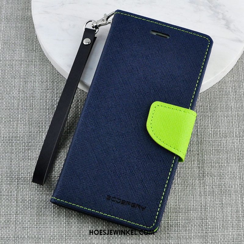 Huawei Y7 2018 Hoesje Mobiele Telefoon Nieuw Leren Etui, Huawei Y7 2018 Hoesje Purper Folio