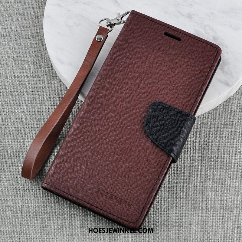 Huawei Y7 2018 Hoesje Mobiele Telefoon Nieuw Leren Etui, Huawei Y7 2018 Hoesje Purper Folio