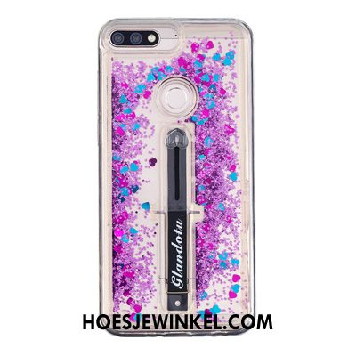 Huawei Y7 2018 Hoesje Purper Hoes Mobiele Telefoon, Huawei Y7 2018 Hoesje Zacht Roze