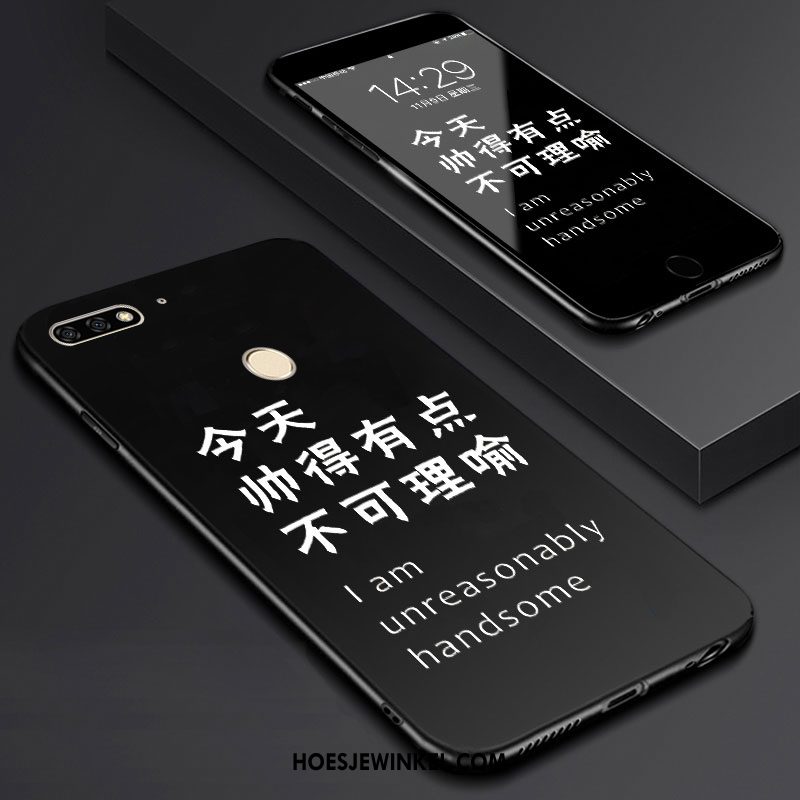 Huawei Y7 2018 Hoesje Skärmskydd Spotprent Tempereren, Huawei Y7 2018 Hoesje Kunst Mobiele Telefoon