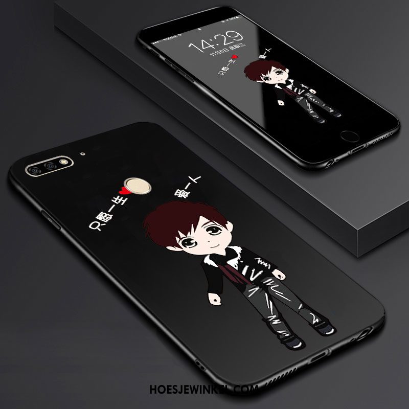 Huawei Y7 2018 Hoesje Skärmskydd Spotprent Tempereren, Huawei Y7 2018 Hoesje Kunst Mobiele Telefoon