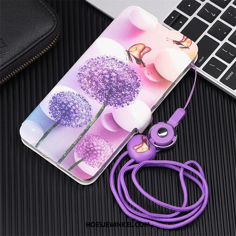 Huawei Y7 2019 Hoesje Blauw Leren Etui Hoes, Huawei Y7 2019 Hoesje Mobiele Telefoon Zacht