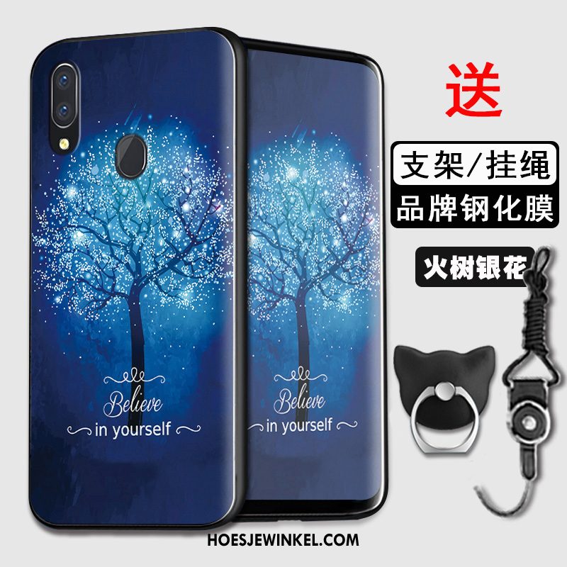 Huawei Y7 2019 Hoesje Blauw Zacht Mobiele Telefoon, Huawei Y7 2019 Hoesje Siliconen Persoonlijk