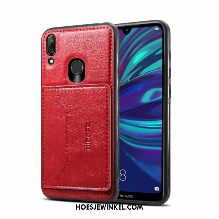 Huawei Y7 2019 Hoesje Hoes Mobiele Telefoon Bescherming, Huawei Y7 2019 Hoesje Folio Braun
