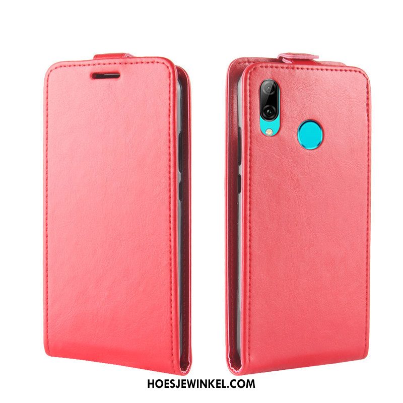 Huawei Y7 2019 Hoesje Hoes Rood Mobiele Telefoon, Huawei Y7 2019 Hoesje Leren Etui Bescherming